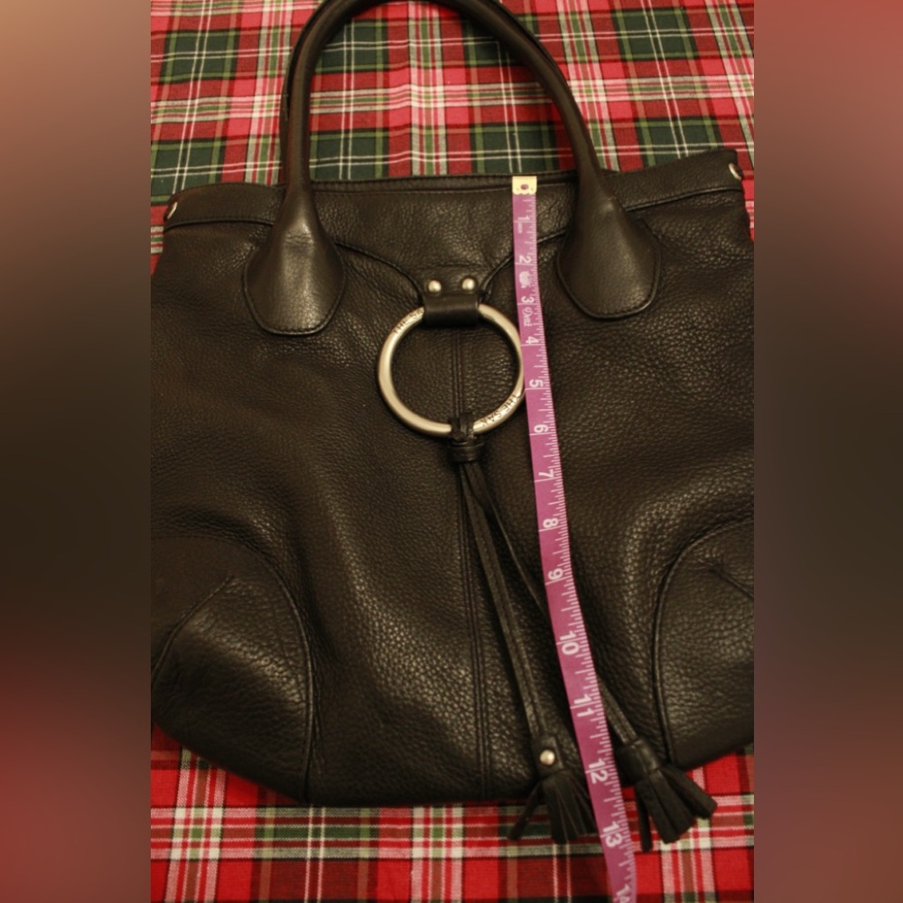 The Sak Elegant 100% Cowhide Large Leather Black Tote Hand Bag Satchel - Picture 11 of 13